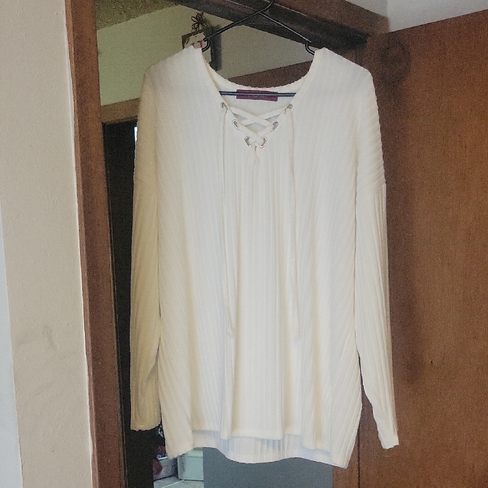 Scarlett White Long Sleeve Tie Front Blouse